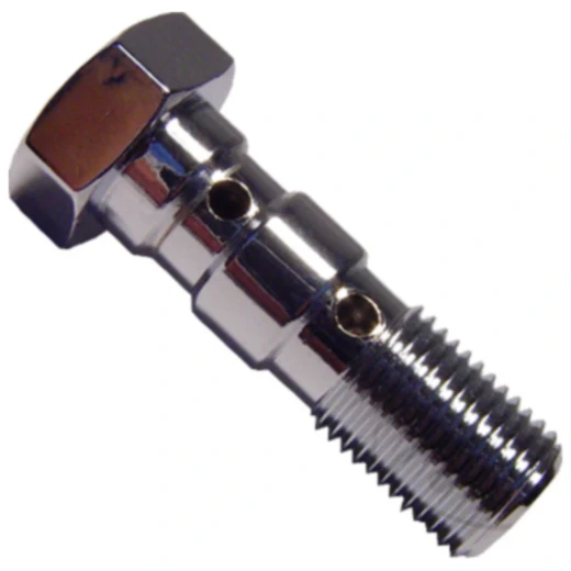 Doppelhohlschraube M10x1 Aluminium chrom