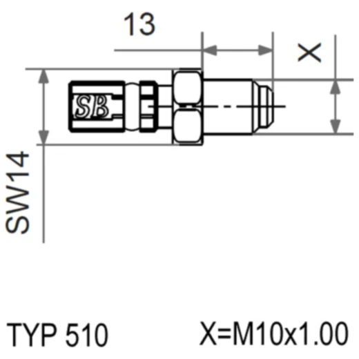 Vario M10 x 1.00 BLACK MALE THREAD FIXED für Speed Brakes