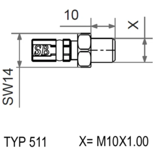 Aussengewinde fest Vario TYP511 M10 x 1 blau