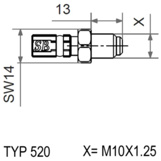 Aussengewinde fest Vario TYP520 M10 x 1.25 gold