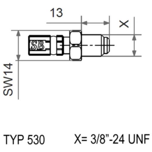 TYP530 3/8-24 UNF Vario Anschluss für: Speed Brakes
