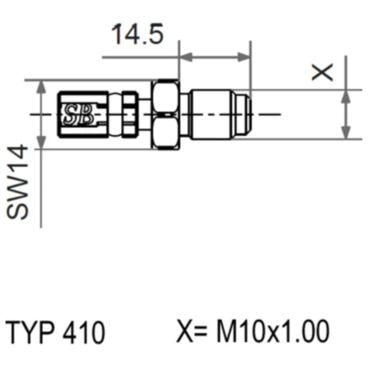 Aussengewinde beweglich Vario TYP410 M10 x 1 + X Edelstahl