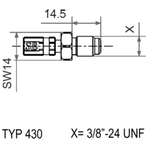 Aussengewinde beweglich Vario TYP430 3/8-24 UNF+Y Edelstahl