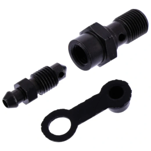 Hohlschraube einfach M10 x 1 mit Entlüfternippel für Motorräder