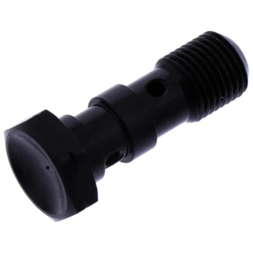 Hohlschraube doppelt M10 x 1 Edelstahl schwarz für Motorräder