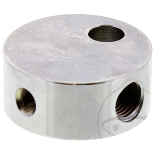 3-Wege Verteiler geschraubt 3/8 UNF chrom für Motorräder