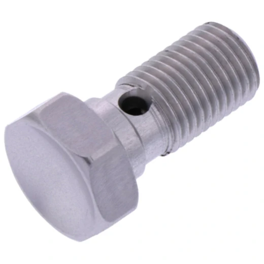 Hohlschraube einfach 3/8-24 Alu silber für Motorrad