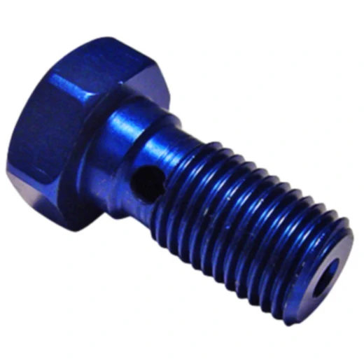 Hohlschraube einfach 3/8"-24 blau Alu