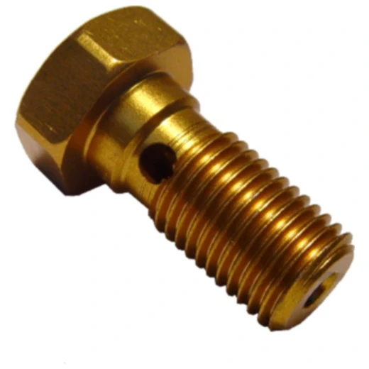 Hohlschraube Aluminium gold 3/8"-24