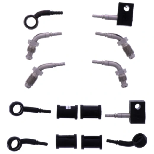 Bremsschlauch Stahlflex Kit Anschluss schwarz 5 - teilig passend für: Kawasaki ER - 6N