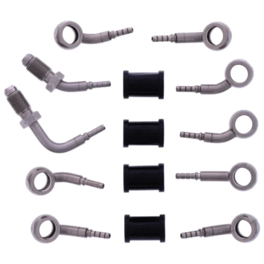 Bremsschlauch Stahlflex Kit Anschlüsse Silber 5-teilig