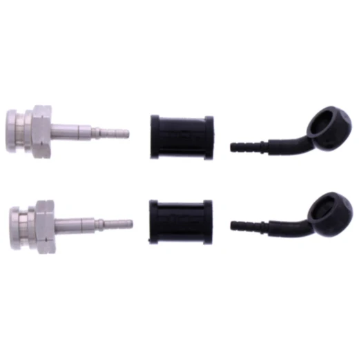 Bremsschlauch Stahlflex Kit mit schwarzen Anschlussstücken 2-teilig