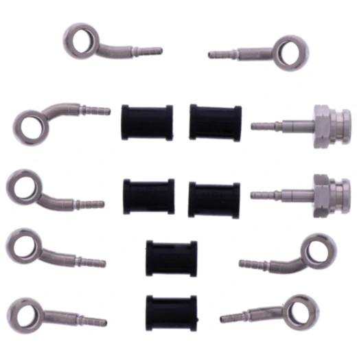 Stahlflex Bremsschlauch Kit mit silbernen Anschlüssen 5-teilig