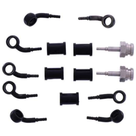 Bremsschlauch Stahlflex Kit 5-teilig in schwarz