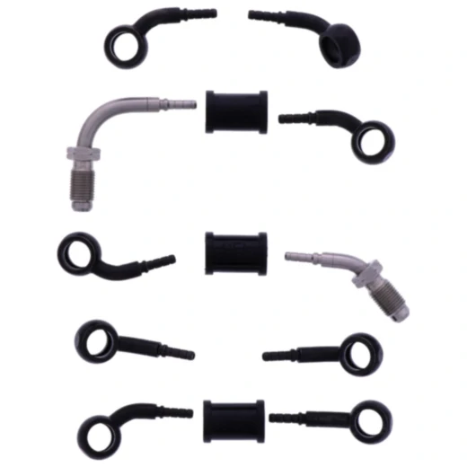 Bremsschlauch Stahlflex Kit mit schwarzen Anschlüssen 5-teilig