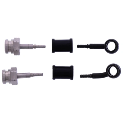 Bremsschlauch Stahlflex Kit Anschlüsse schwarz 2-teilig