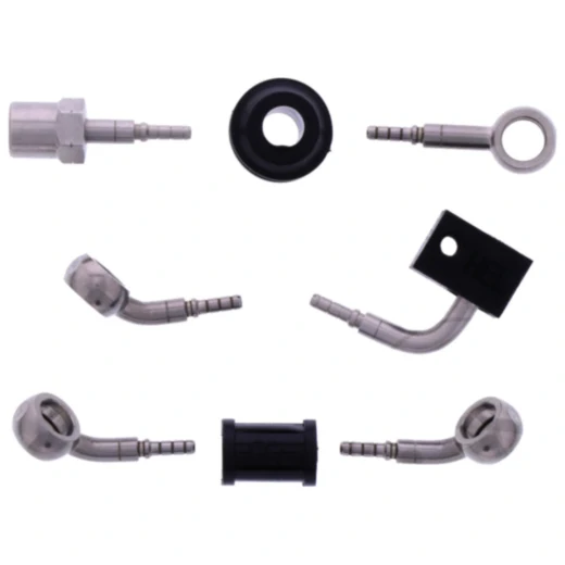 Bremsschlauch Stahlflex Kit Anschlüsse silber 3-teilig für Motorräder