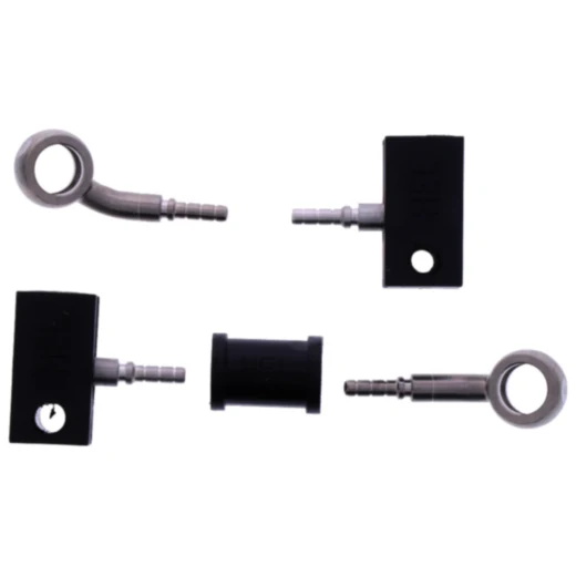 Bremsschlauch Stahlflex Kit Anschluss Silber 2-teilig