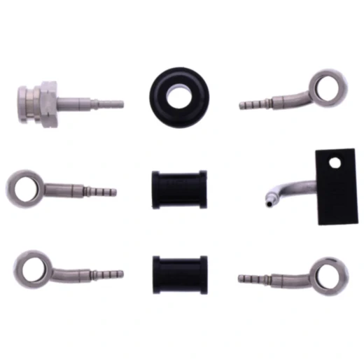 Bremsschlauch Stahlflex Kit Anschlüsse silber 3-teilig für Motorräder 7576153