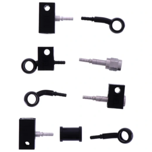 Bremsschlauch Stahlflex Kit mit schwarzen Anschlüssen, 4-teilig