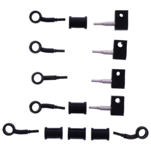 Stahlflex Bremsschlauch Kit mit schwarzen Anschlüssen 5-teilig