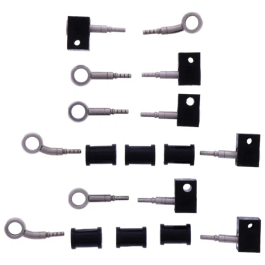 Bremsschlauch Stahlflex Kit mit silbernen Anschlüssen 6-teilig