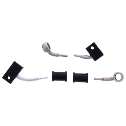 Bremsschlauch Stahlflex Kit mit silbernen Anschlussstücken 2-teilig