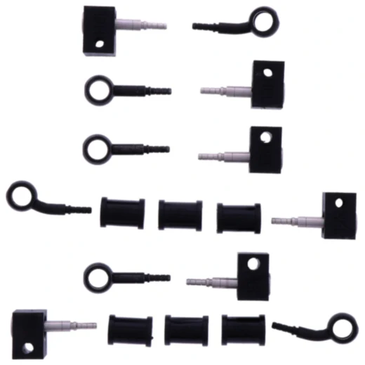 Bremsschlauch Stahlflex Kit mit schwarzen Anschlüssen 6-teilig