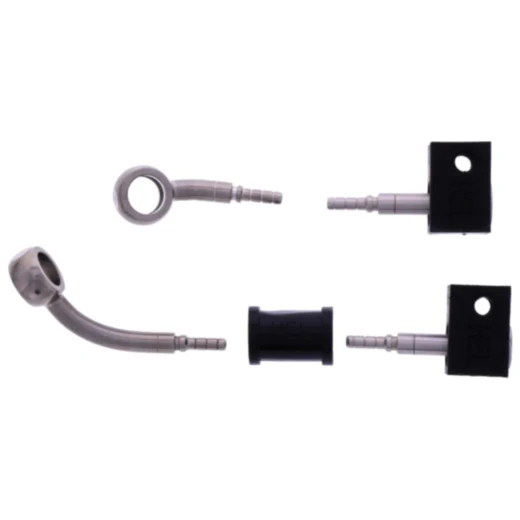 Stahlflex Bremsschlauch Kit mit silbernen Anschlüssen, 2-teilig