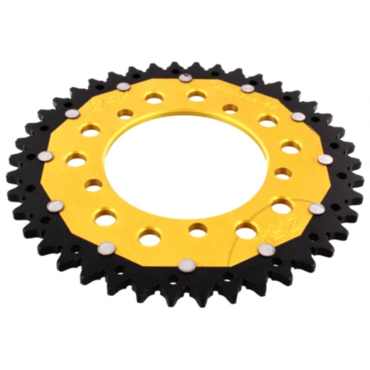 Kettenrad Dual 42Z Teilung 520 gold ZF Innendurchmesser 100 Lochkreis 120 passend für: Aprilia RS, RSV, Tuono
