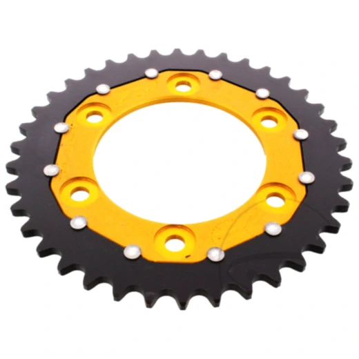 Kettenrad Dual 38Z Teilung 520 gold ZF Innendurchmesser 100 Lochkreis 124 passend für: Ducati Monster, Supersport, S