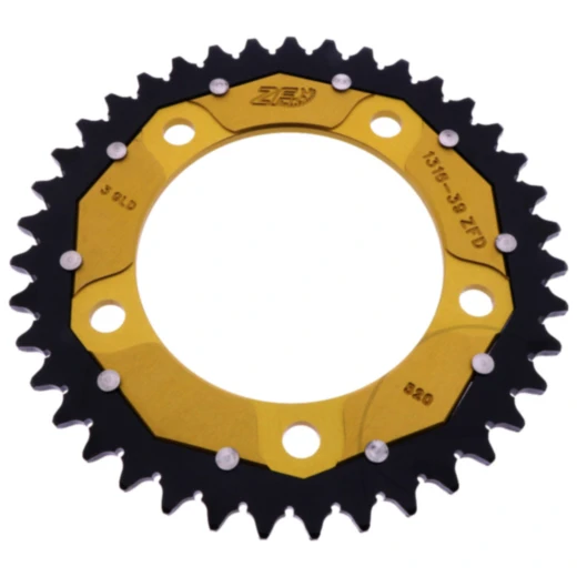 Kettenrad Dual 39Z Teilung 520 gold ZF Innendurchmesser 112 Lochkreis 138 passend für: Honda NC, CB, X - ADV