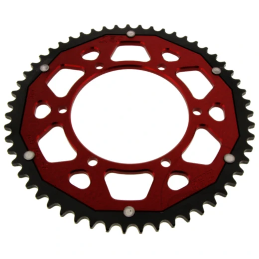 Kettenrad Dual 55Z Teilung 428 rot ZF Innendurchmesser 108 Lochkreis 123 passend für: Aprilia RS, RS4, Tuono