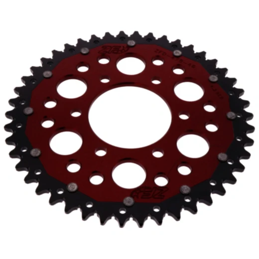 Kettenrad Dual 46Z Teilung 520 rot ZF Innendurchmesser 080 Lochkreis 104 passend für: Kawasaki Z, ZX - 6R, KLE
