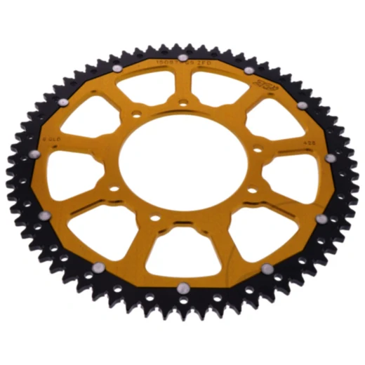 Kettenrad Dual 69Z Teilung 428 gold ZF Innendurchmesser 105 Lochkreis 125 passend für: F. B Mondial SMX, HPS, Flat Track