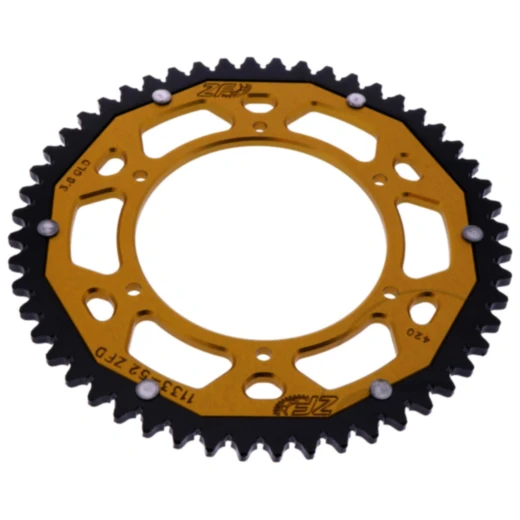 Kettenrad Dual 52Z Teilung 420 gold ZF Innendurchmesser 108 Lochkreis 123 passend für: Derbi GPR, Senda