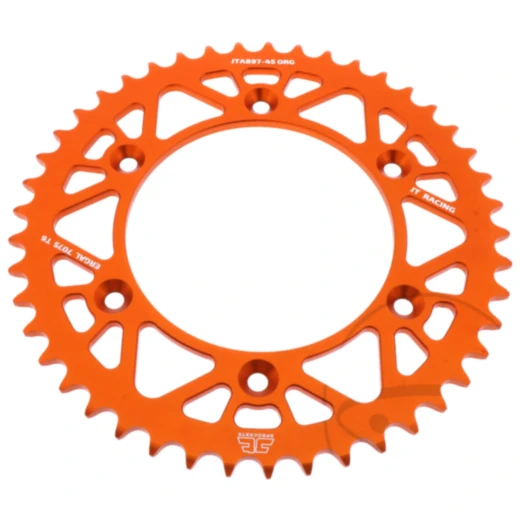 Alu - Kettenrad 45Z Teilung 520 orange JT Innendurchmesser 125 Lochkreis 150 passend für: Husqvarna FE, FC, TE