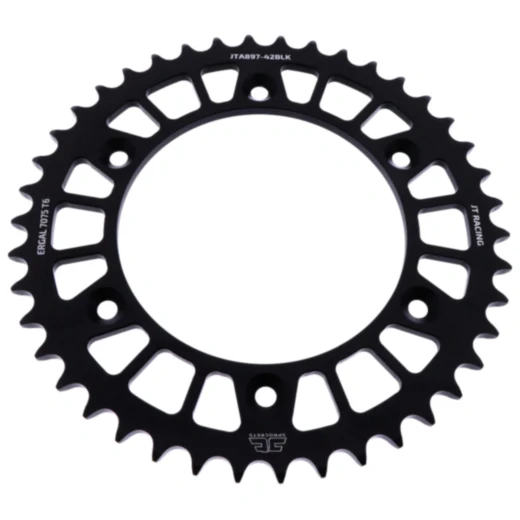 Alu - Kettenrad 42Z Teilung 520 schwarz JT Innendurchmesser 125 Lochkreis 150 passend für: Husqvarna FE, FC, TE