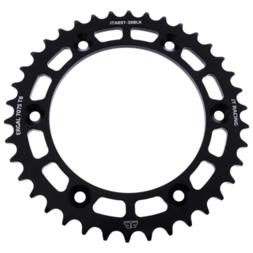 Alu - Kettenrad 38Z Teilung 520 schwarz JT Innendurchmesser 125 Lochkreis 150 passend für: Husqvarna FE, FC, TE