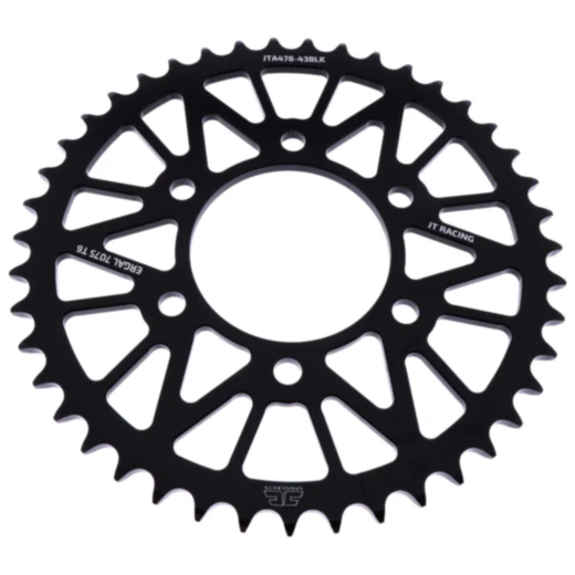 Alu - Kettenrad 43Z Teilung 520 schwarz JT Innendurchmesser 080 Lochkreis 104 passend für: Kawasaki Z, ZX - 6R, KLE