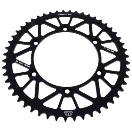 Alu - Kettenrad 51Z Teilung 520 schwarz JT Innendurchmesser 134 Lochkreis 150 passend für: Kawasaki KX, KLX, KDX