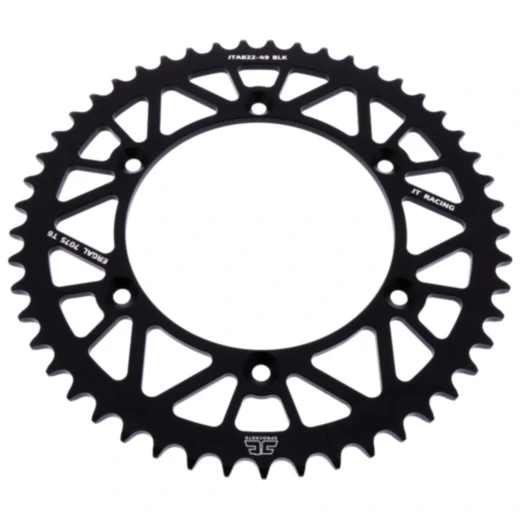 Alu - Kettenrad 49Z Teilung 520 schwarz JT Innendurchmesser 136 Lochkreis 156 passend für: Husqvarna TE, WR, SM, CR