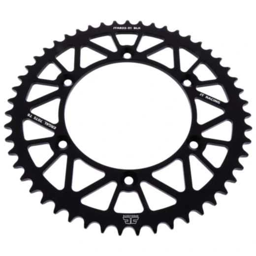 Alu - Kettenrad 51Z Teilung 520 schwarz JT Innendurchmesser 136 Lochkreis 156 passend für: Husqvarna TE, WR, SM, CR