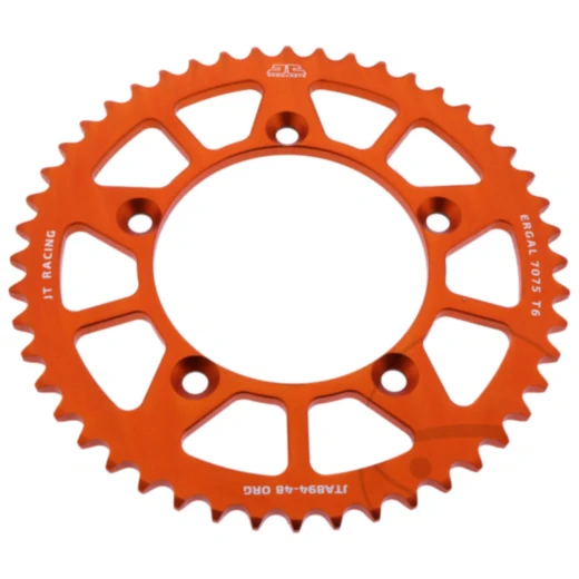 Alu - Kettenrad 48Z Teilung 420 orange JT Innendurchmesser 098 Lochkreis 115 passend für: KTM SX