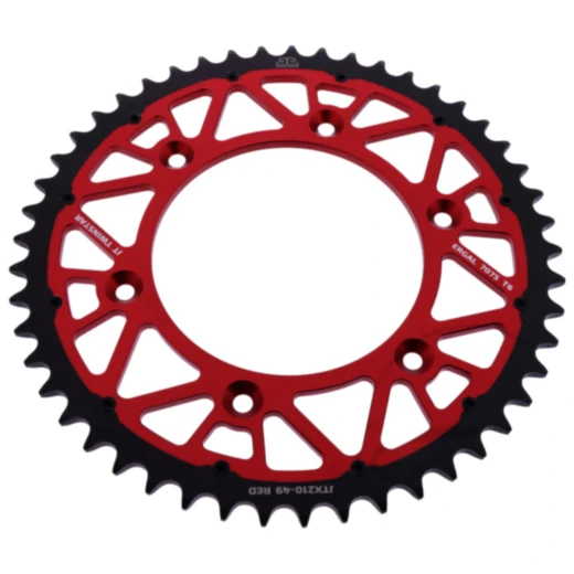 Kettenrad Twinstar 49Z Teilung 520 rot JT Alternative: 7580450 passend für: Honda CRF, CR, XR