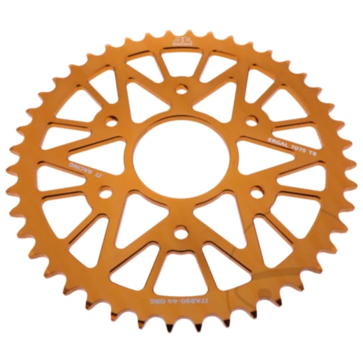 Alu - Kettenrad 44Z Teilung 520 orange Innendurchmesser 063 Lochkreis 110 passend für: Husqvarna Svartpilen, Vitpilen, SM