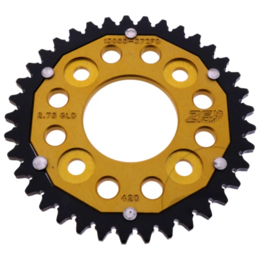 Kettenrad Dual 37Z Teilung 420 gold ZF Innendurchmesser 058 Lochkreis 090 passend für: Honda MSX, Z