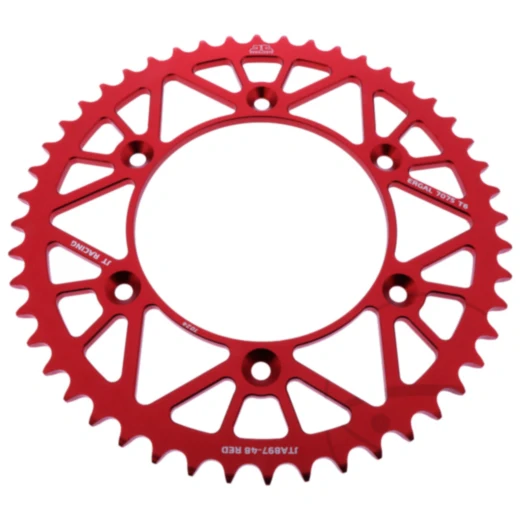 Alu - Kettenrad 48Z Teilung 520 rot JT Innendurchmesser 125 Lochkreis 150 passend für: Husqvarna FE, FC, TE