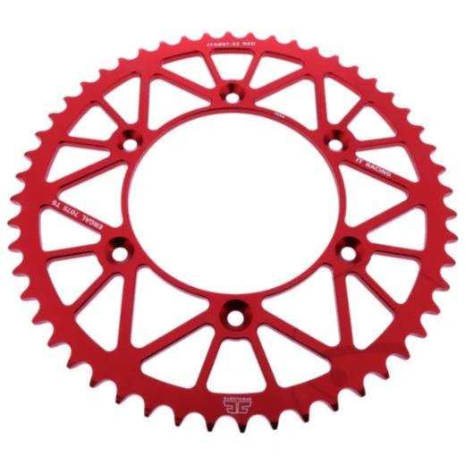 Alu - Kettenrad 52Z Teilung 520 rot JT Innendurchmesser 125 Lochkreis 150 passend für: Husqvarna FE, FC, TE