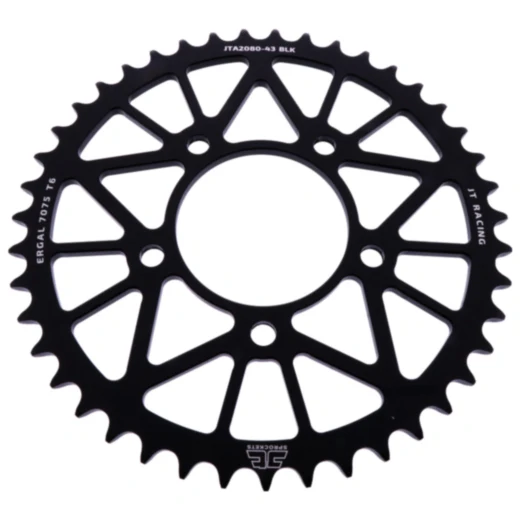 Alu - Kettenrad 43Z Teilung 520 schwarz JT Innendurchmesser 076 Lochkreis 100 passend für: QJMotor SRK